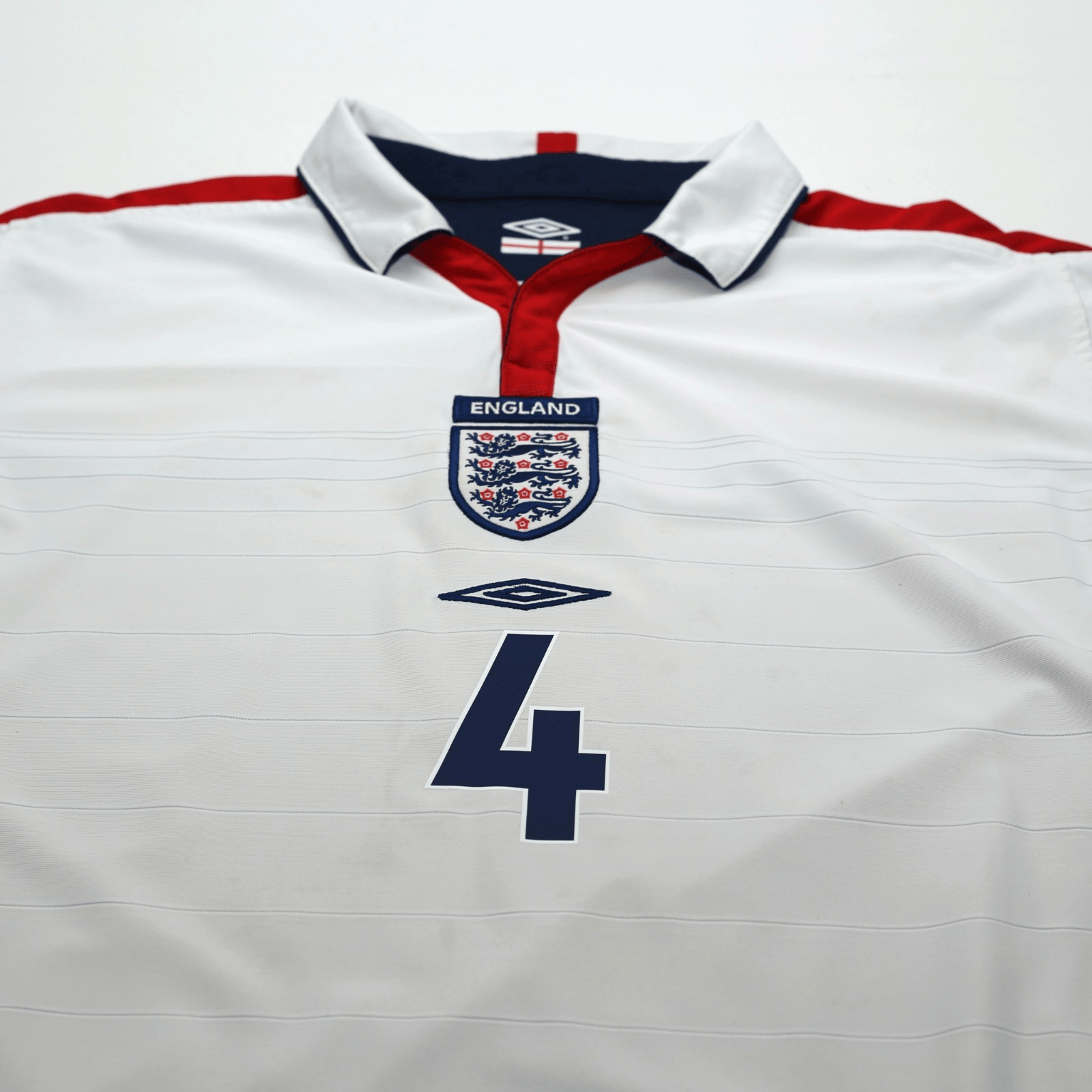 2003/05 Gerrard #4 England Vintage Umbro Home Football Shirt (M) EURO 2004