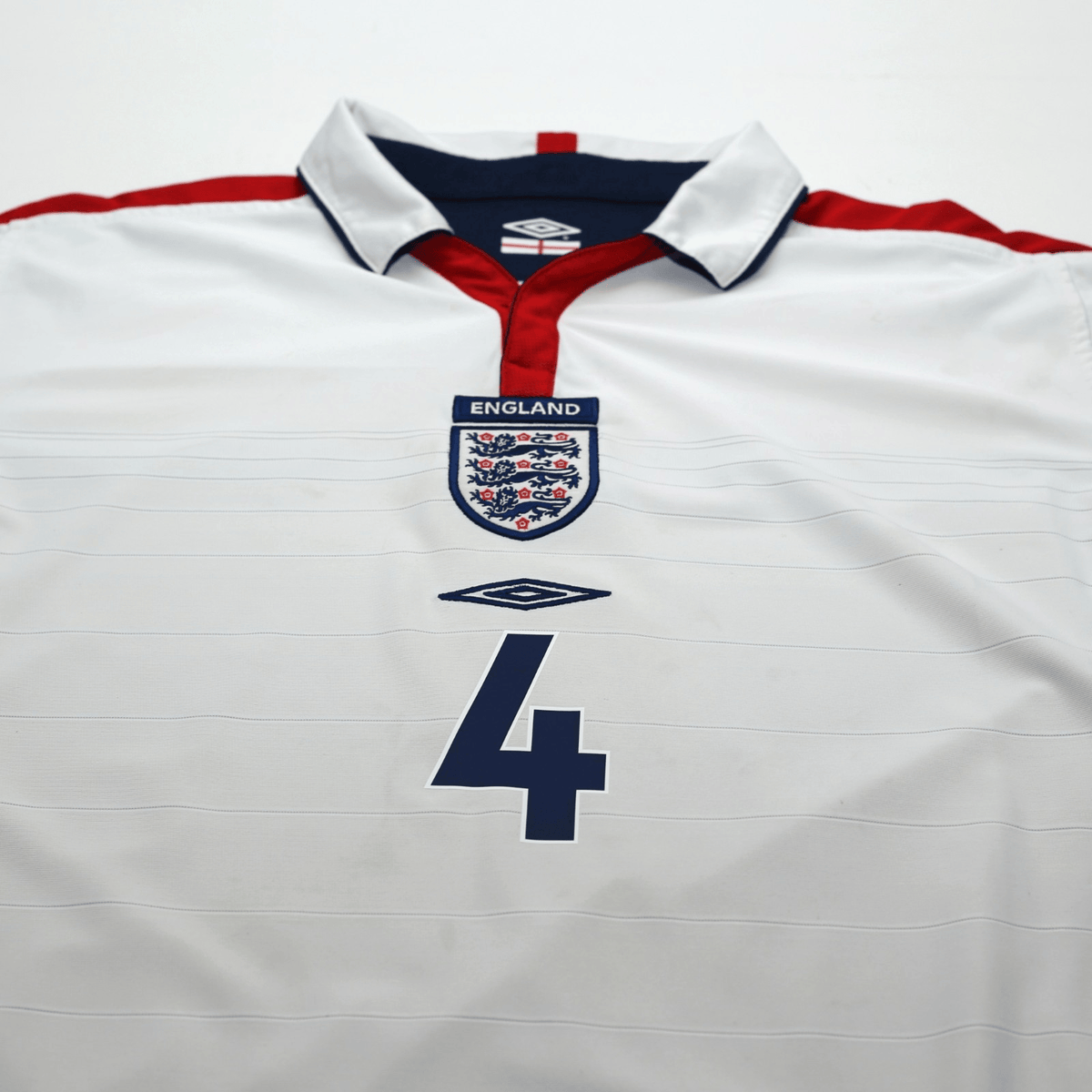 2003/05 Gerrard #4 England Vintage Umbro Home Football Shirt (M) EURO 2004