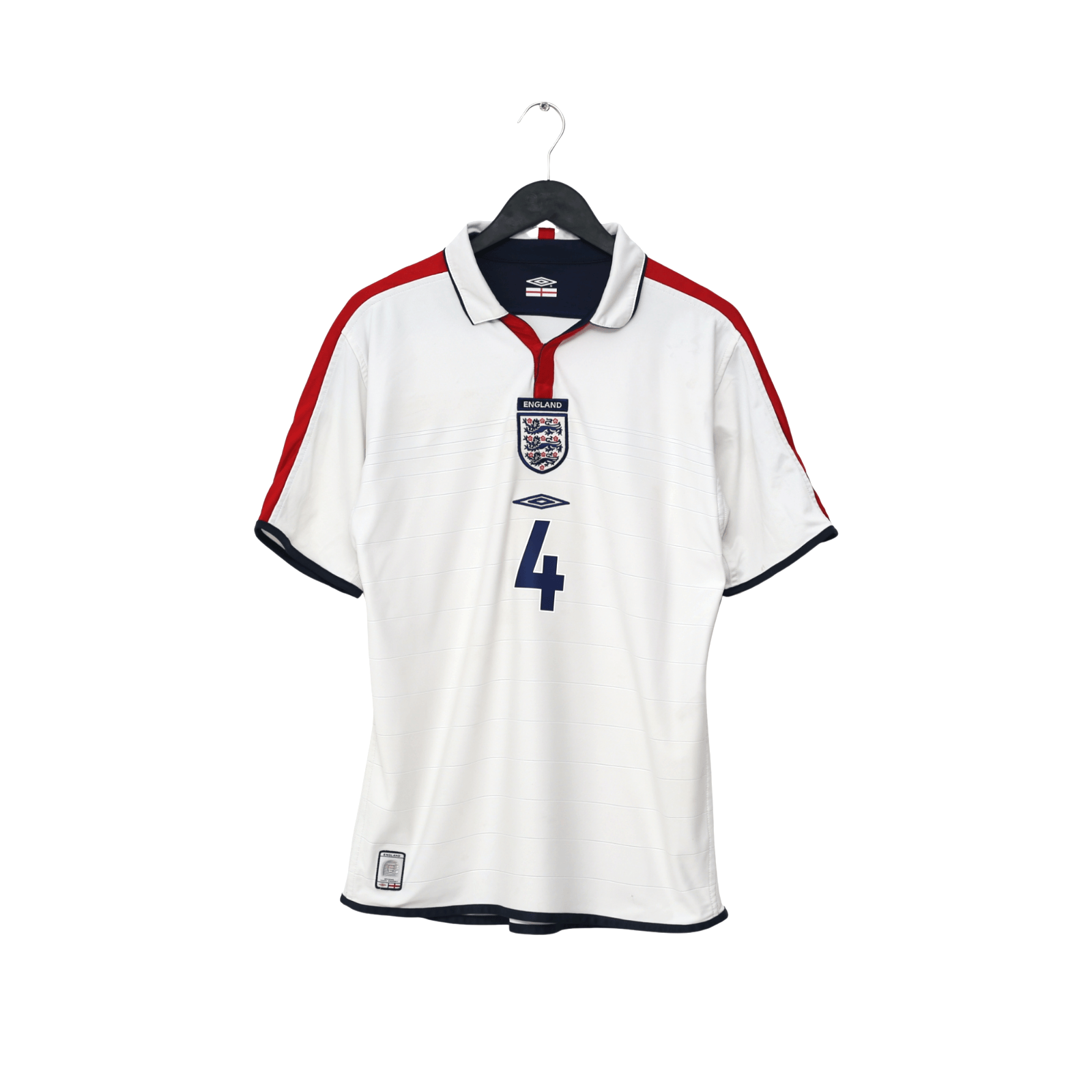 2003/05 Gerrard #4 England Vintage Umbro Home Football Shirt (M) EURO 2004