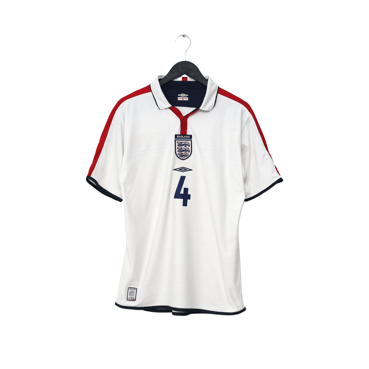 2003/05 Gerrard #4 England Vintage Umbro Home Football Shirt (M) EURO 2004