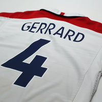 2003/05 Gerrard #4 England Vintage Umbro Home Football Shirt (M) EURO 2004