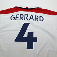 2003/05 Gerrard #4 England Vintage Umbro Home Football Shirt (M) EURO 2004