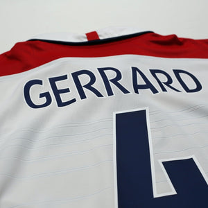 2003/05 Gerrard #4 England Vintage Umbro Home Football Shirt (XL) EURO 2004