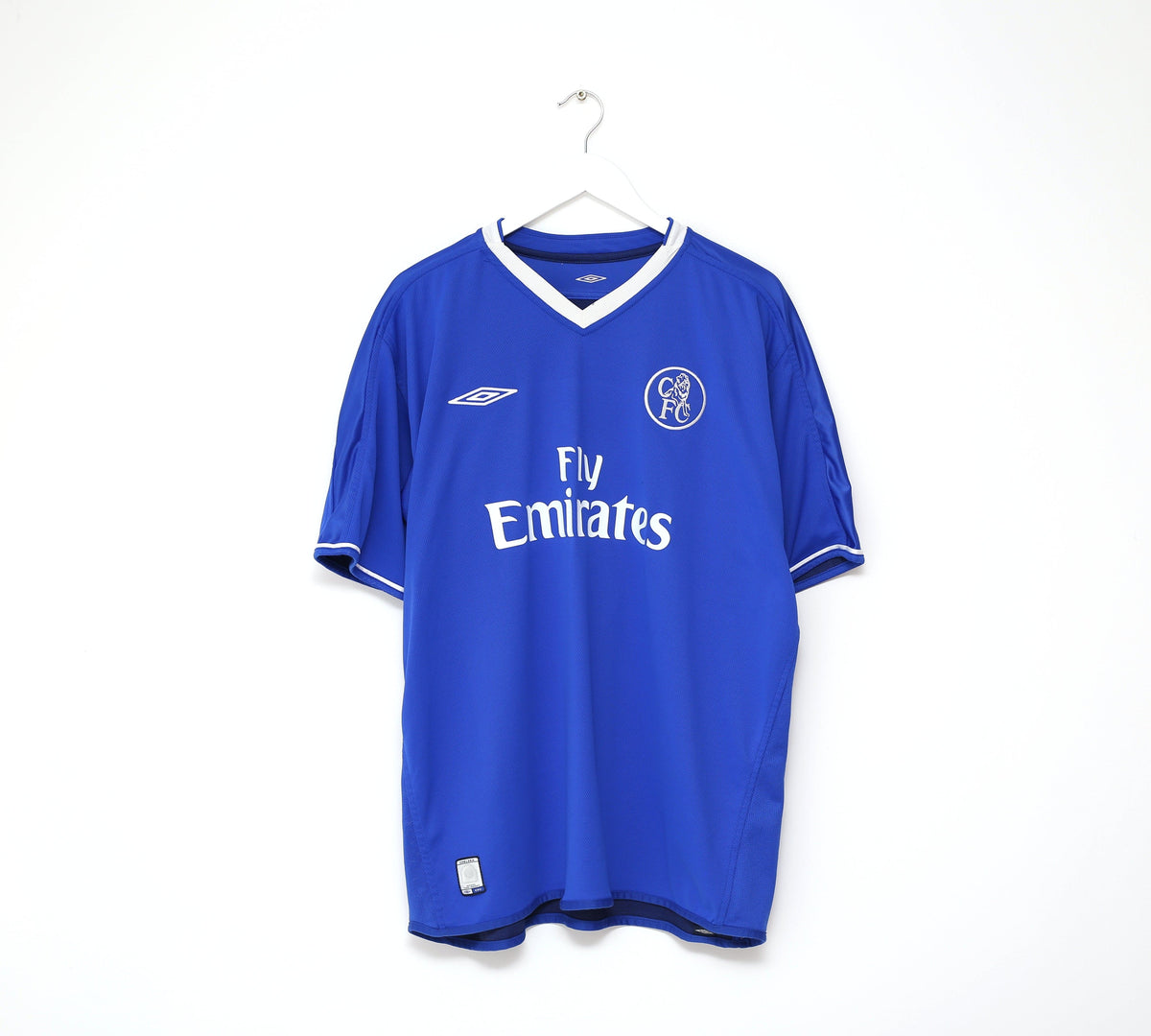 2003/05 LAMPARD #8 Chelsea Vintage Umbro UCL Home Football Shirt Jersey (XL)