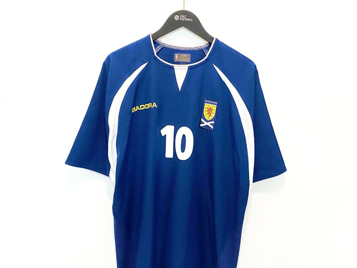 2003/05 McFADDEN #10 Scotland Vintage Diadora Home Football Shirt (L) Everton