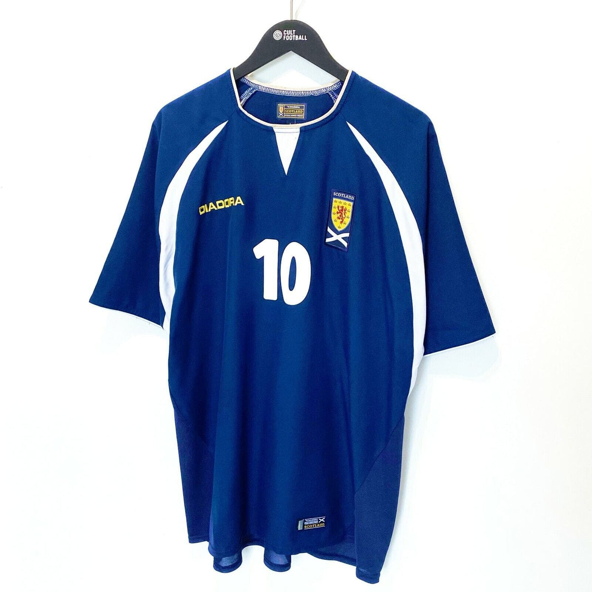 2003/05 McFADDEN #10 Scotland Vintage Diadora Home Football Shirt (L) Everton
