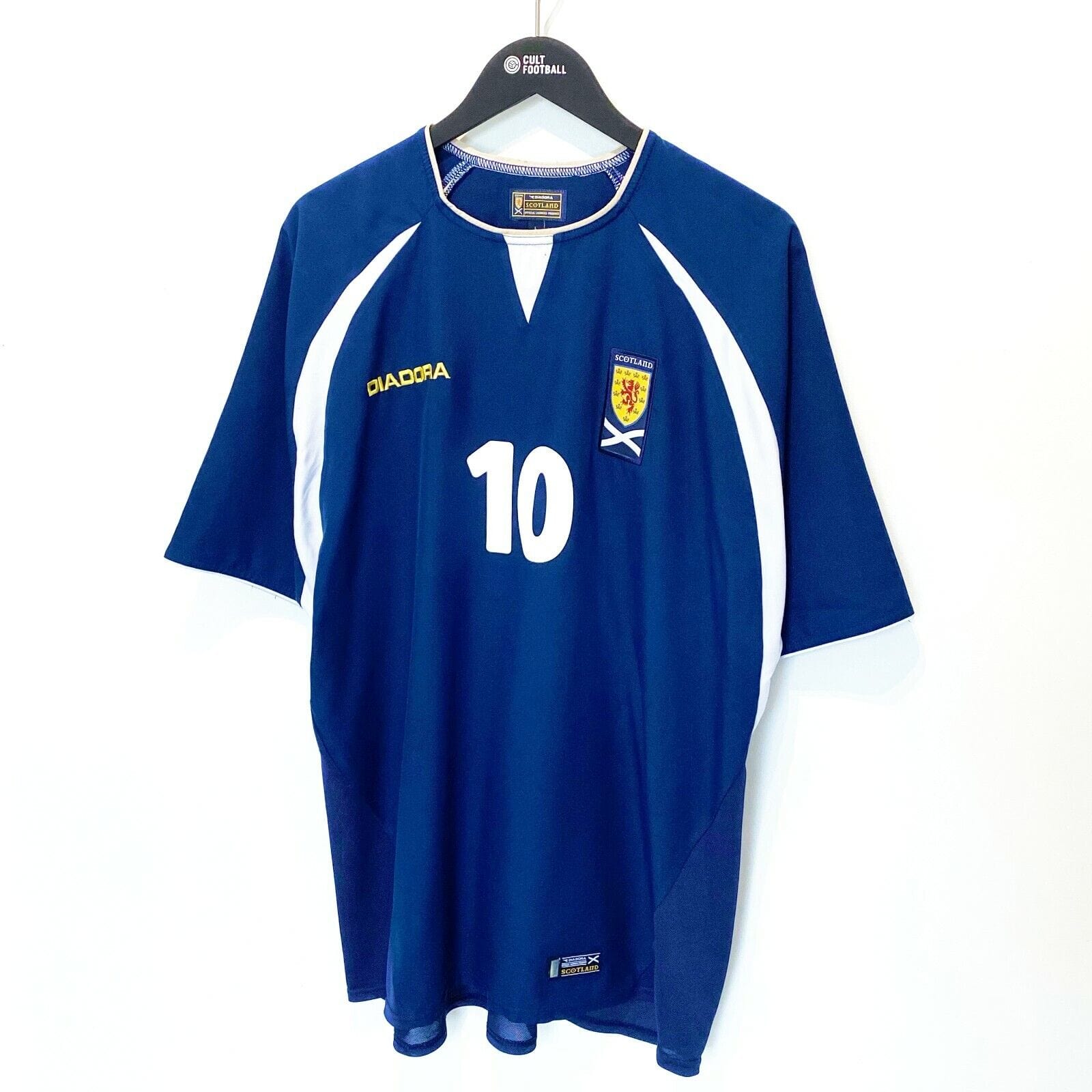 2003/05 McFADDEN #10 Scotland Vintage Diadora Home Football Shirt (L) Everton