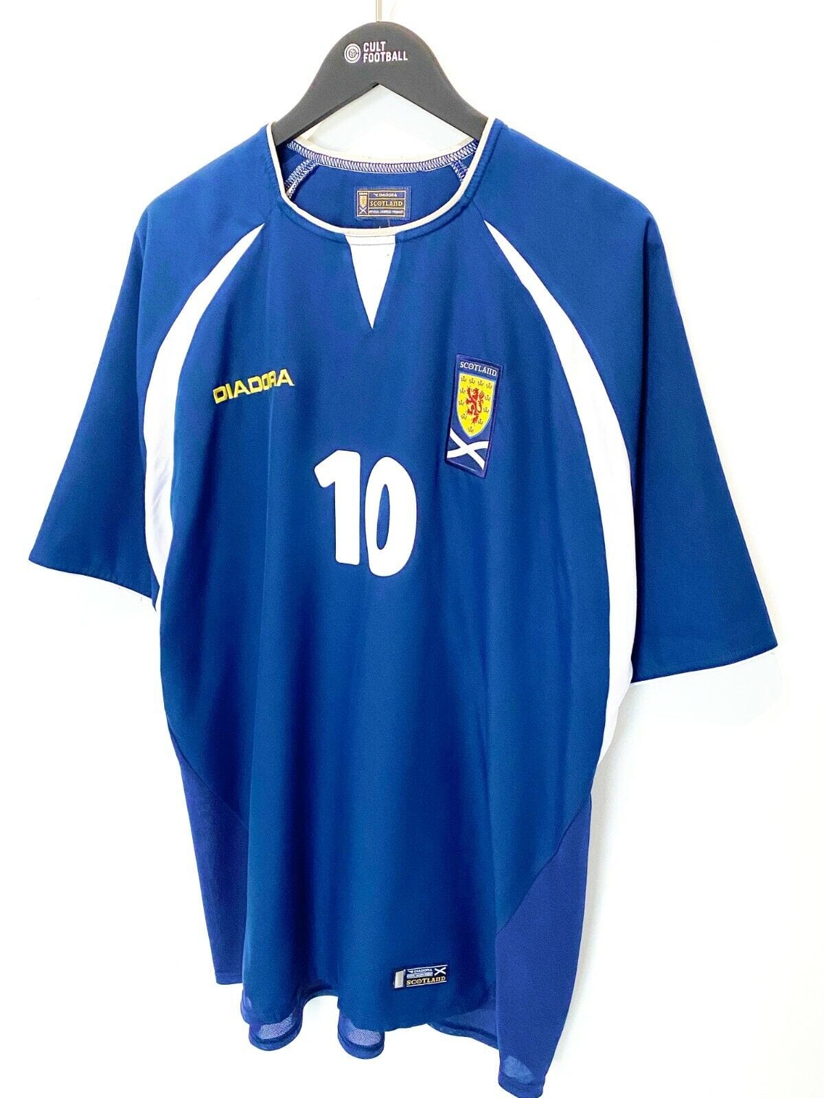 2003/05 McFADDEN #10 Scotland Vintage Diadora Home Football Shirt (L) Everton