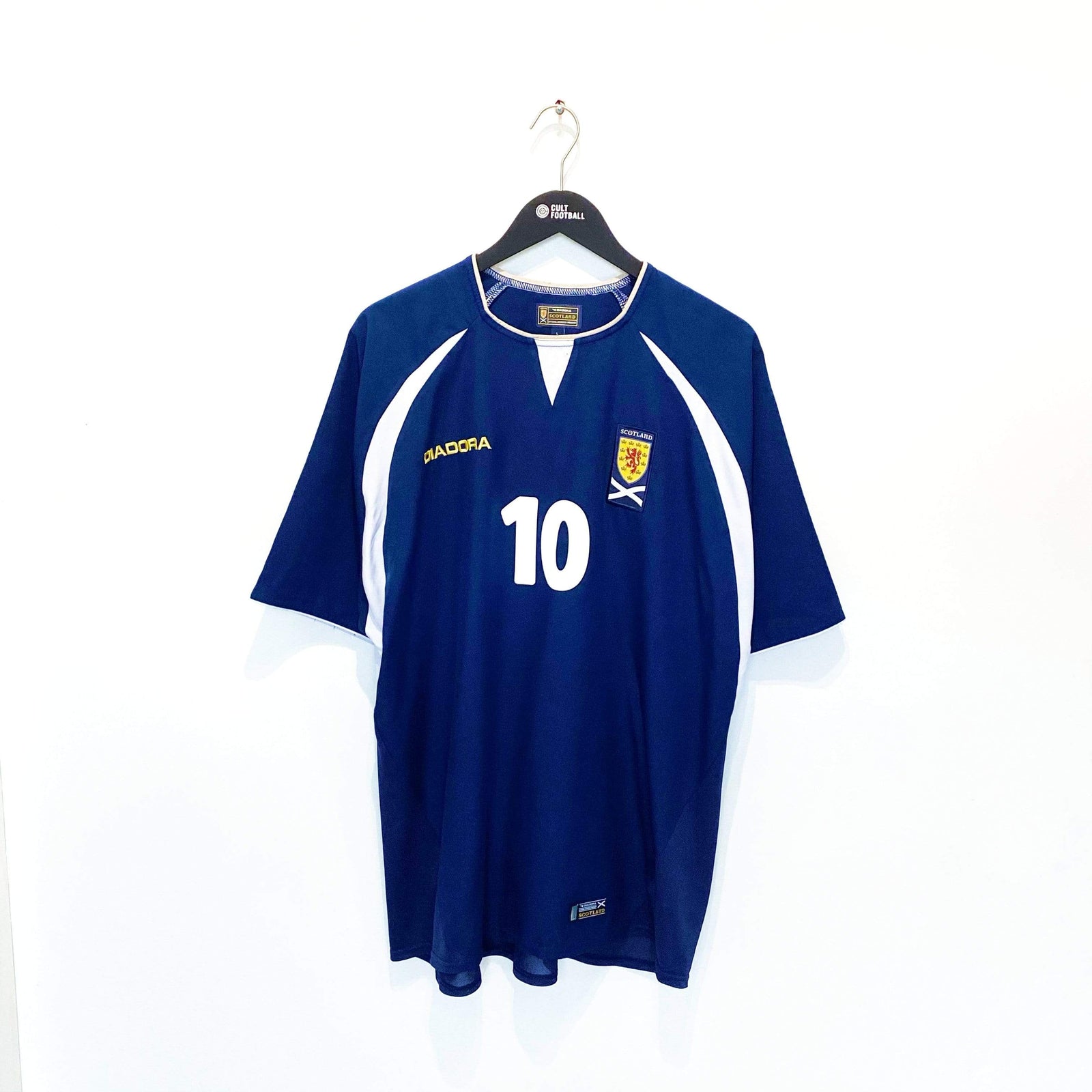 2003/05 McFADDEN #10 Scotland Vintage Diadora Home Football Shirt (L) Everton