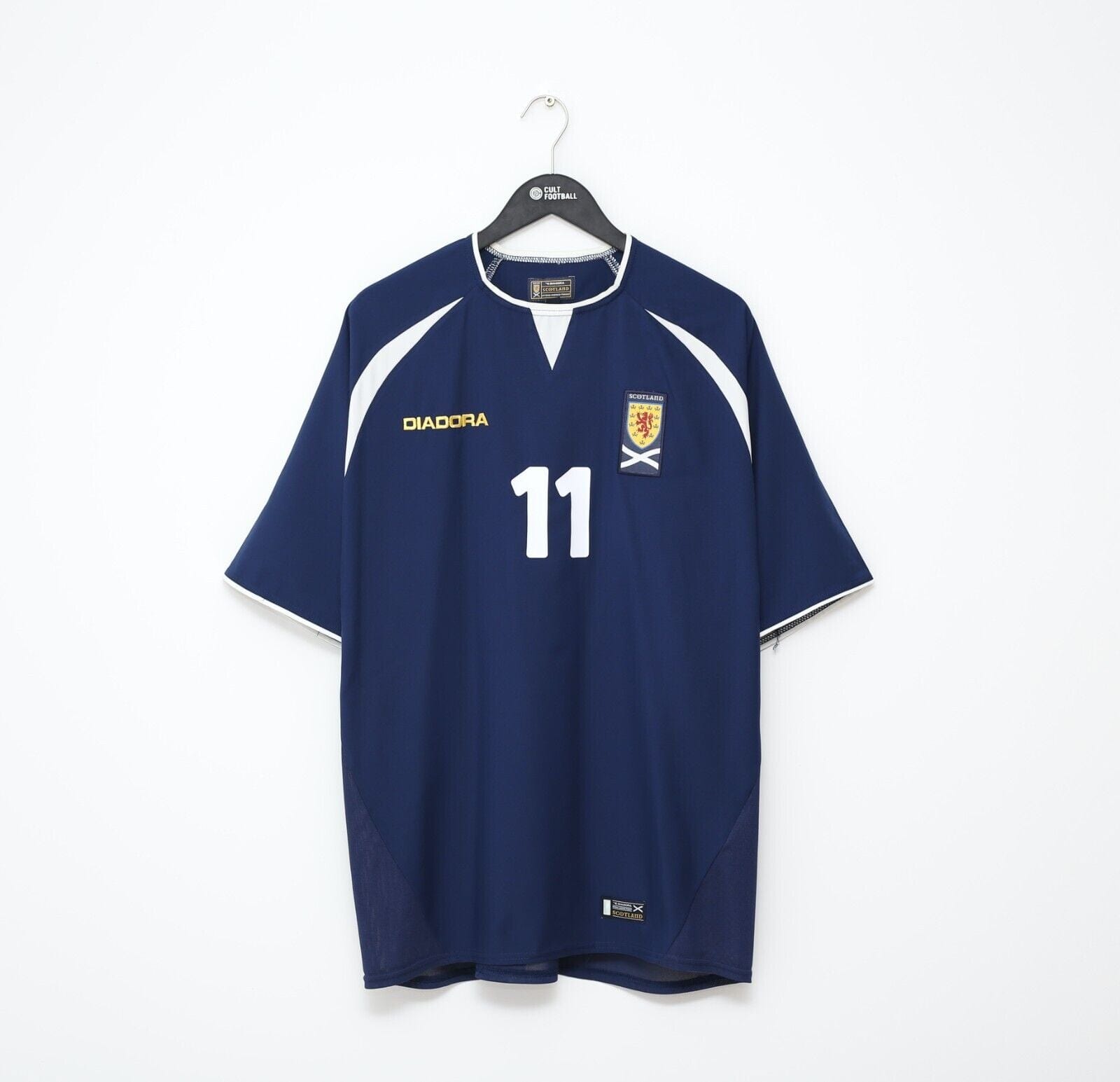 2003/05 McFADDEN #11 Scotland Vintage Diadora Home Football Shirt (L) Everton