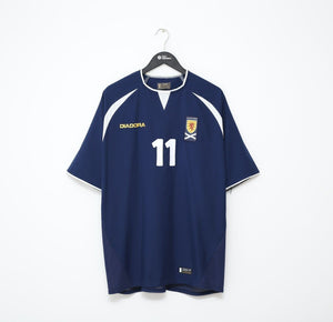 2003/05 McFADDEN #11 Scotland Vintage Diadora Home Football Shirt (L) Everton