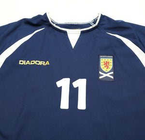 2003/05 McFADDEN #11 Scotland Vintage Diadora Home Football Shirt (L) Everton