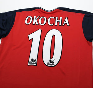 2003/05 OKOCHA #10 Bolton Wanderers Vintage Reebok Away Football Shirt (M)