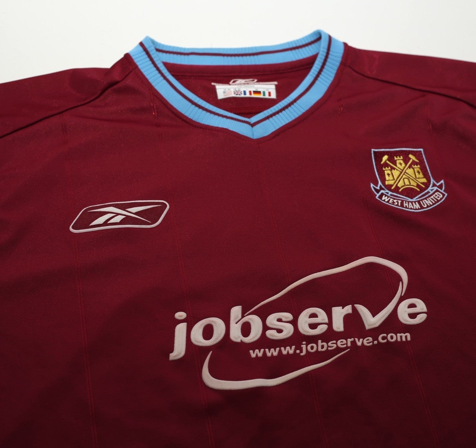 2003/05 WEST HAM UNITED Vintage Reebok Home Football Shirt (M)