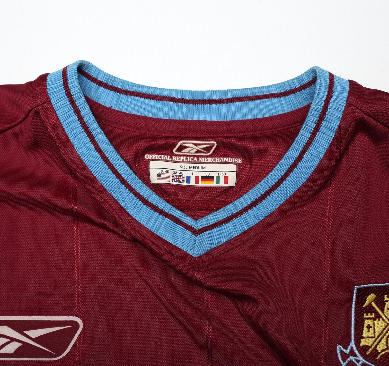 2003/05 WEST HAM UNITED Vintage Reebok Home Football Shirt (M)