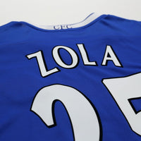 2003/05 Zola #25 Chelsea Vintage Umbro Home Football Shirt (XL)