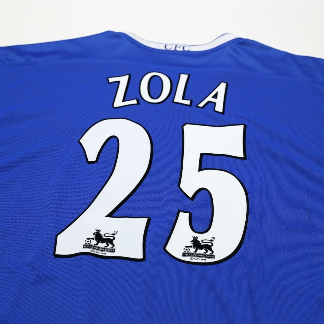2003/05 Zola #25 Chelsea Vintage Umbro Home Football Shirt (XL)