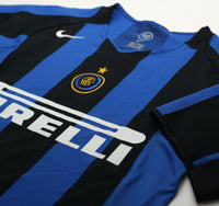 2004/05 ADRIANO #10 Inter Milan Vintage Nike Home Football Shirt (S)