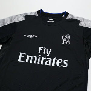 2004/05 Drogba #15 Chelsea Vintage Umbro UCL Away Football Shirt (S)