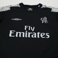 2004/05 Drogba #15 Chelsea Vintage Umbro UCL Away Football Shirt (S)