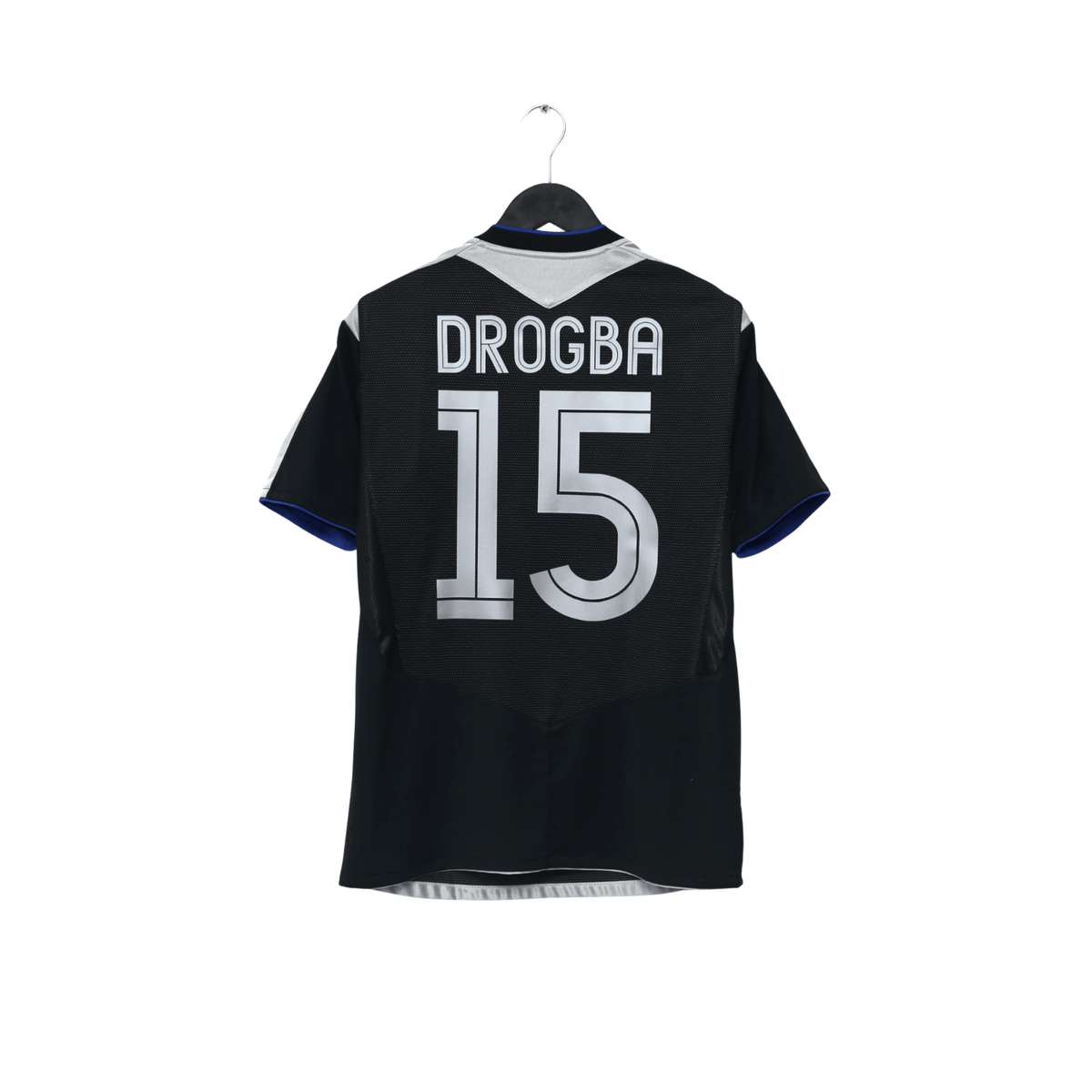 2004/05 Drogba #15 Chelsea Vintage Umbro UCL Away Football Shirt (S)