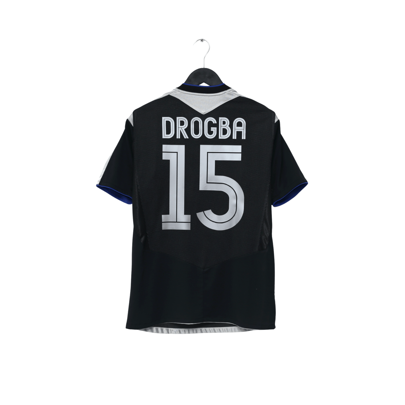 2004/05 Drogba #15 Chelsea Vintage Umbro UCL Away Football Shirt (S)
