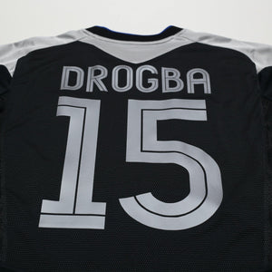 2004/05 Drogba #15 Chelsea Vintage Umbro UCL Away Football Shirt (S)