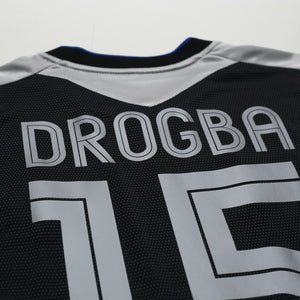 2004/05 Drogba #15 Chelsea Vintage Umbro UCL Away Football Shirt (S)