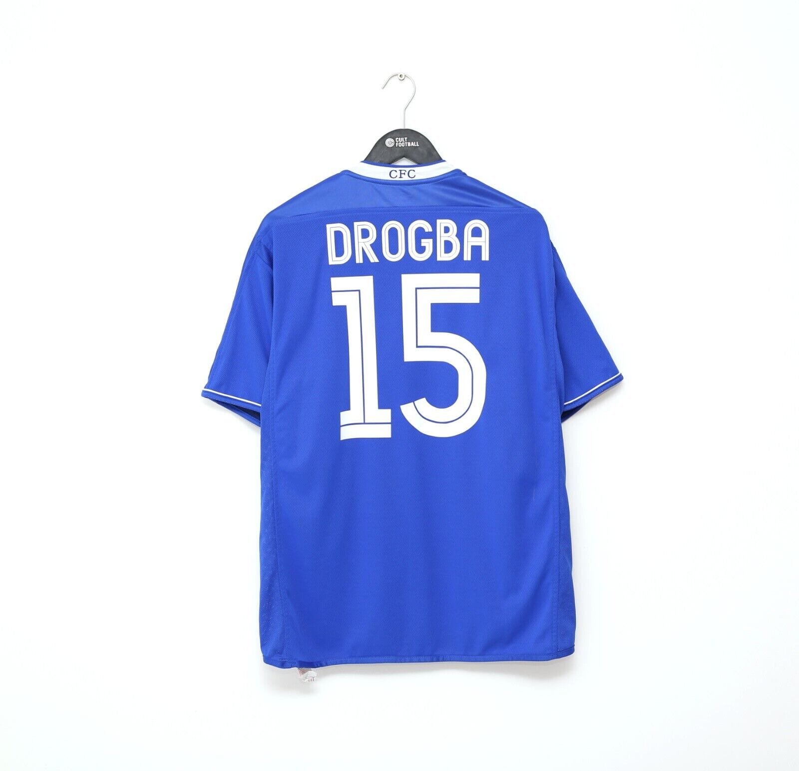 2004/05 DROGBA #15 Chelsea Vintage Umbro UCL Home Football Shirt Jersey (L)