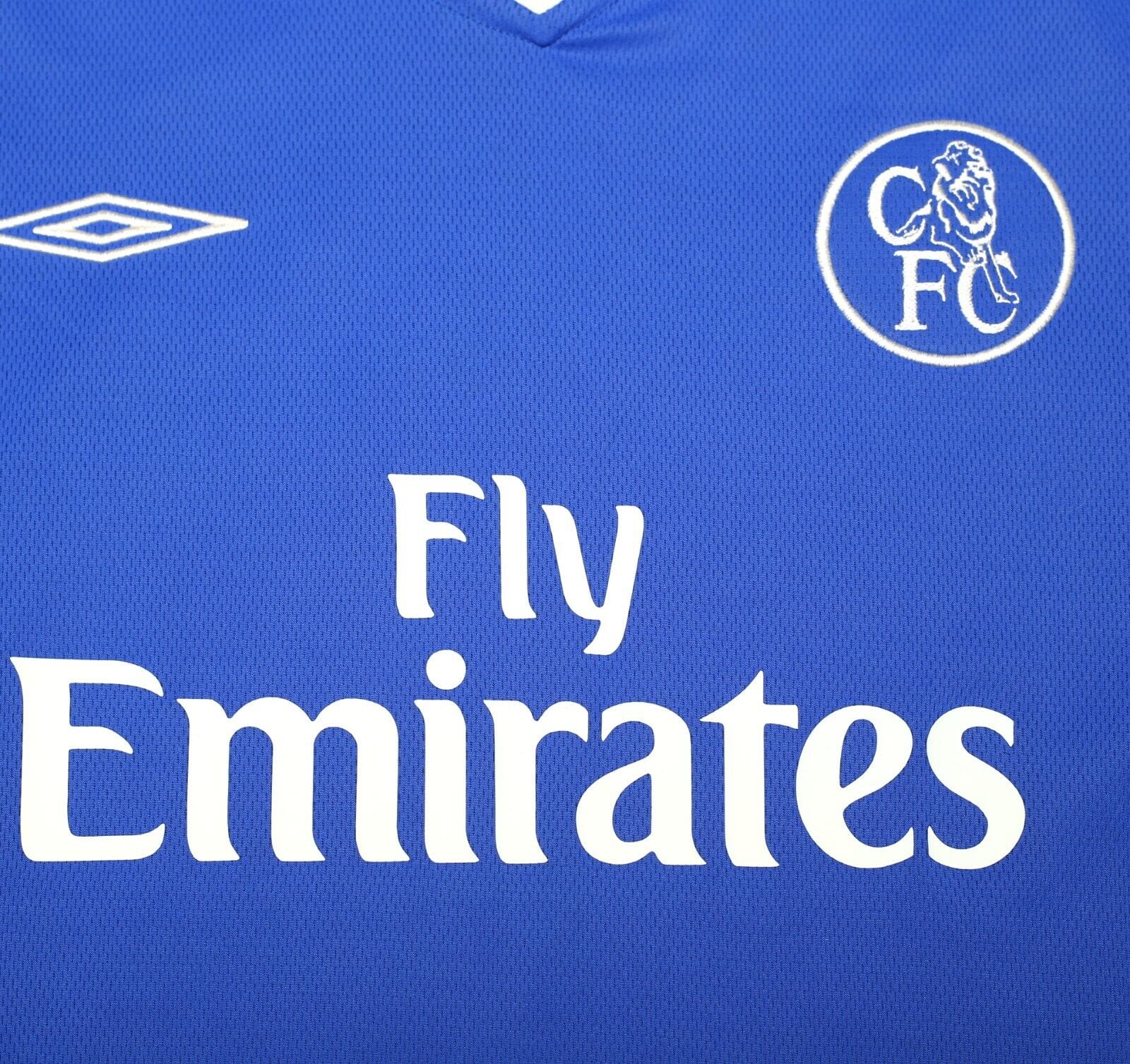 2004/05 DROGBA #15 Chelsea Vintage Umbro UCL Home Football Shirt Jersey (XL)