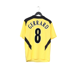 2004/05 GERRARD #8 Liverpool Vintage Reebok European Away Football Shirt (M)