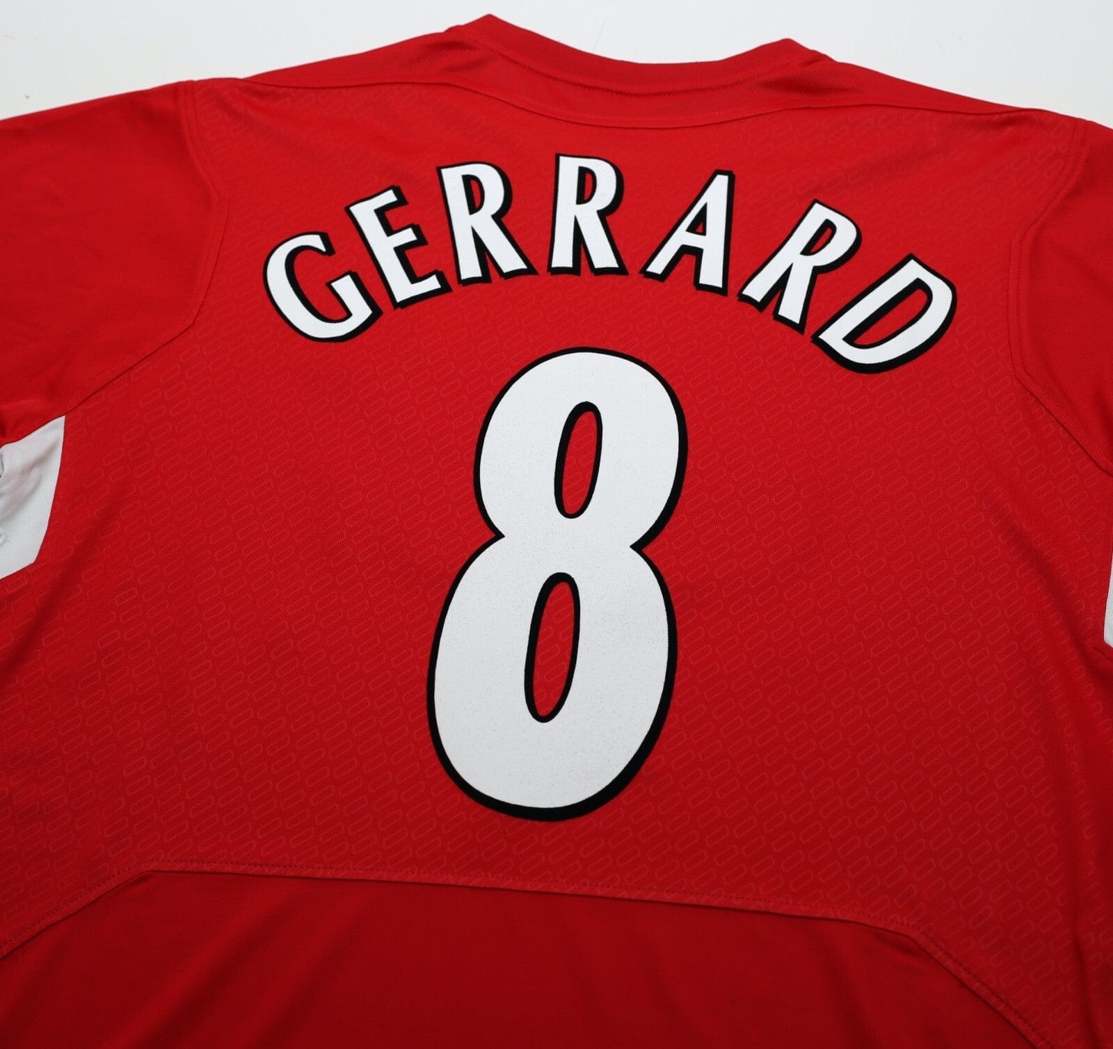 2004/05 GERRARD #8 Liverpool Vintage Reebok European Home Football Shirt (L)