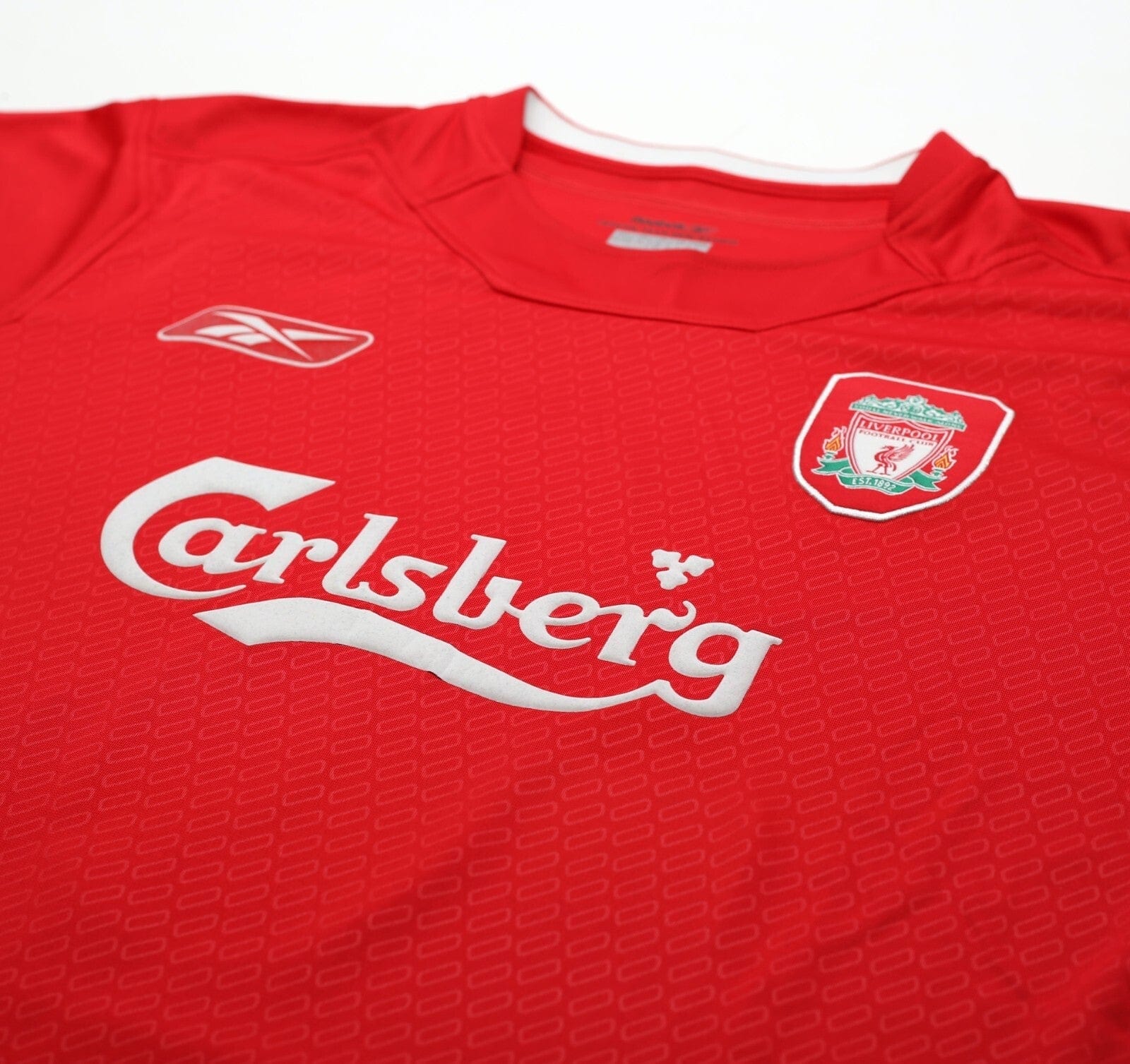 2004/05 GERRARD #8 Liverpool Vintage Reebok European Home Football Shirt (L)