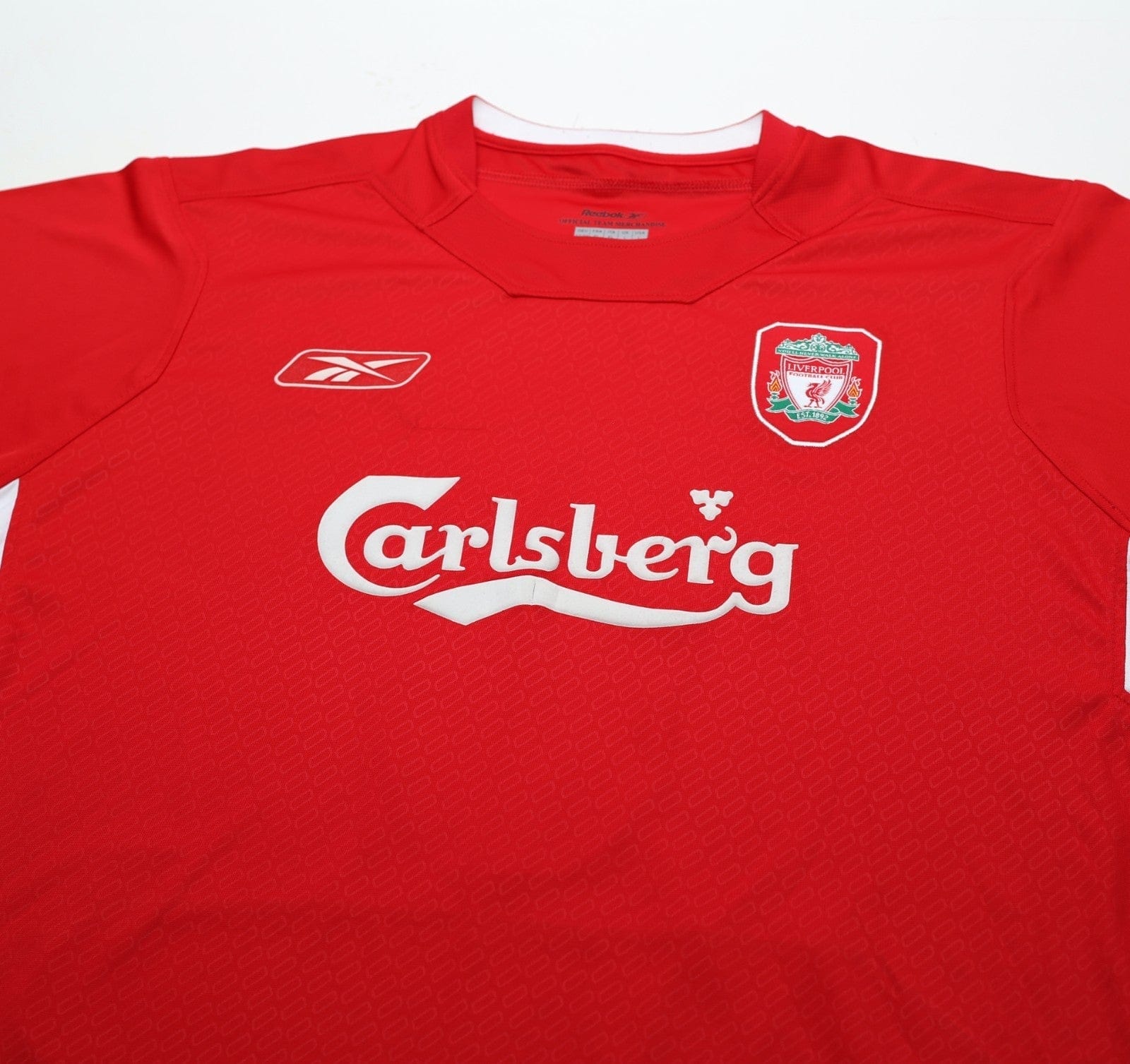 2004/05 GERRARD #8 Liverpool Vintage Reebok European Home Football Shirt (L)