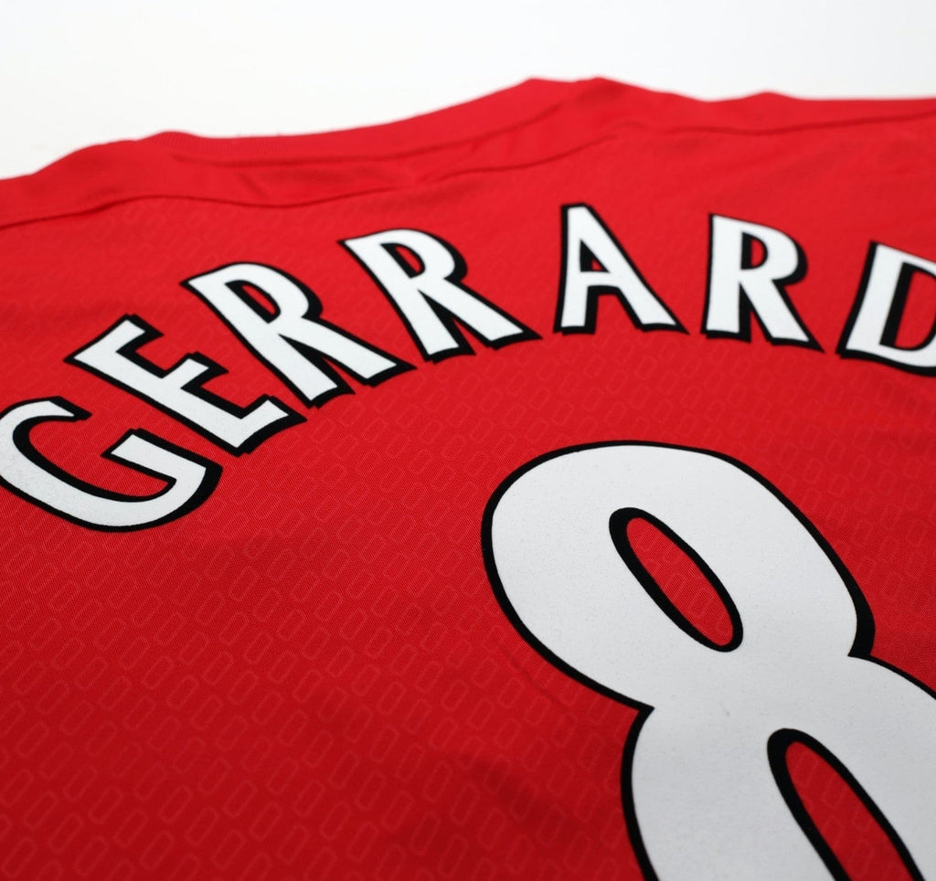 2004/05 GERRARD #8 Liverpool Vintage Reebok European Home Football Shirt (L)