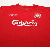 2004/05 GERRARD #8 Liverpool Vintage Reebok European Home Football Shirt (L)