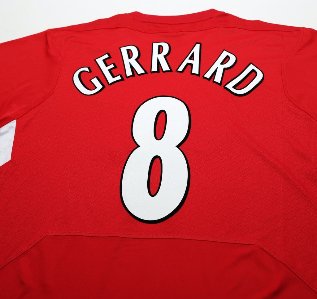 2004/05 GERRARD #8 Liverpool Vintage Reebok European Home Football Shirt (L)