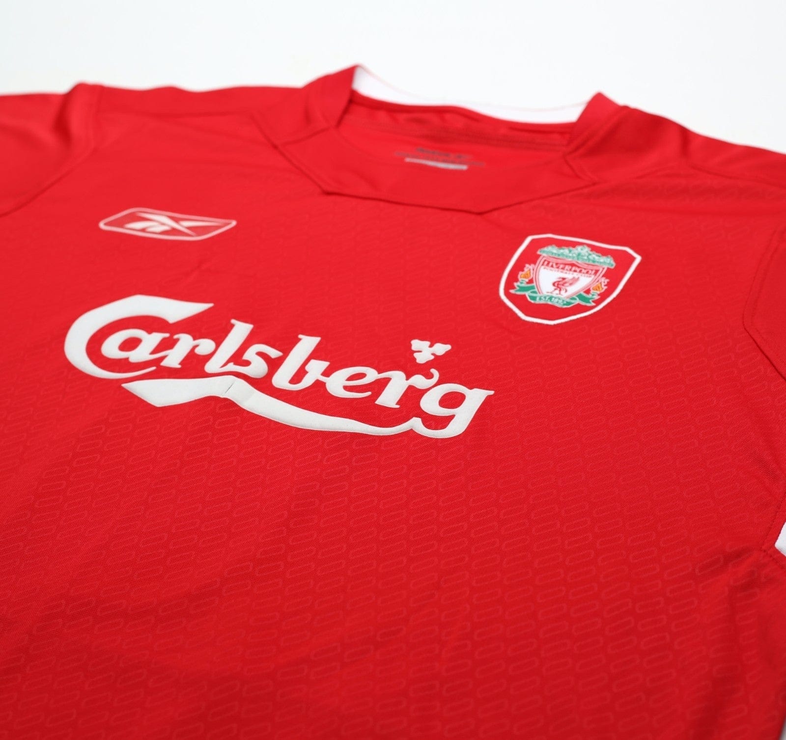 2004/05 GERRARD #8 Liverpool Vintage Reebok European Home Football Shirt (L)