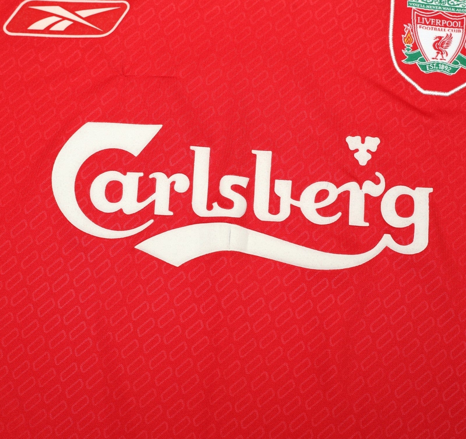 2004/05 GERRARD #8 Liverpool Vintage Reebok European Home Football Shirt (L)