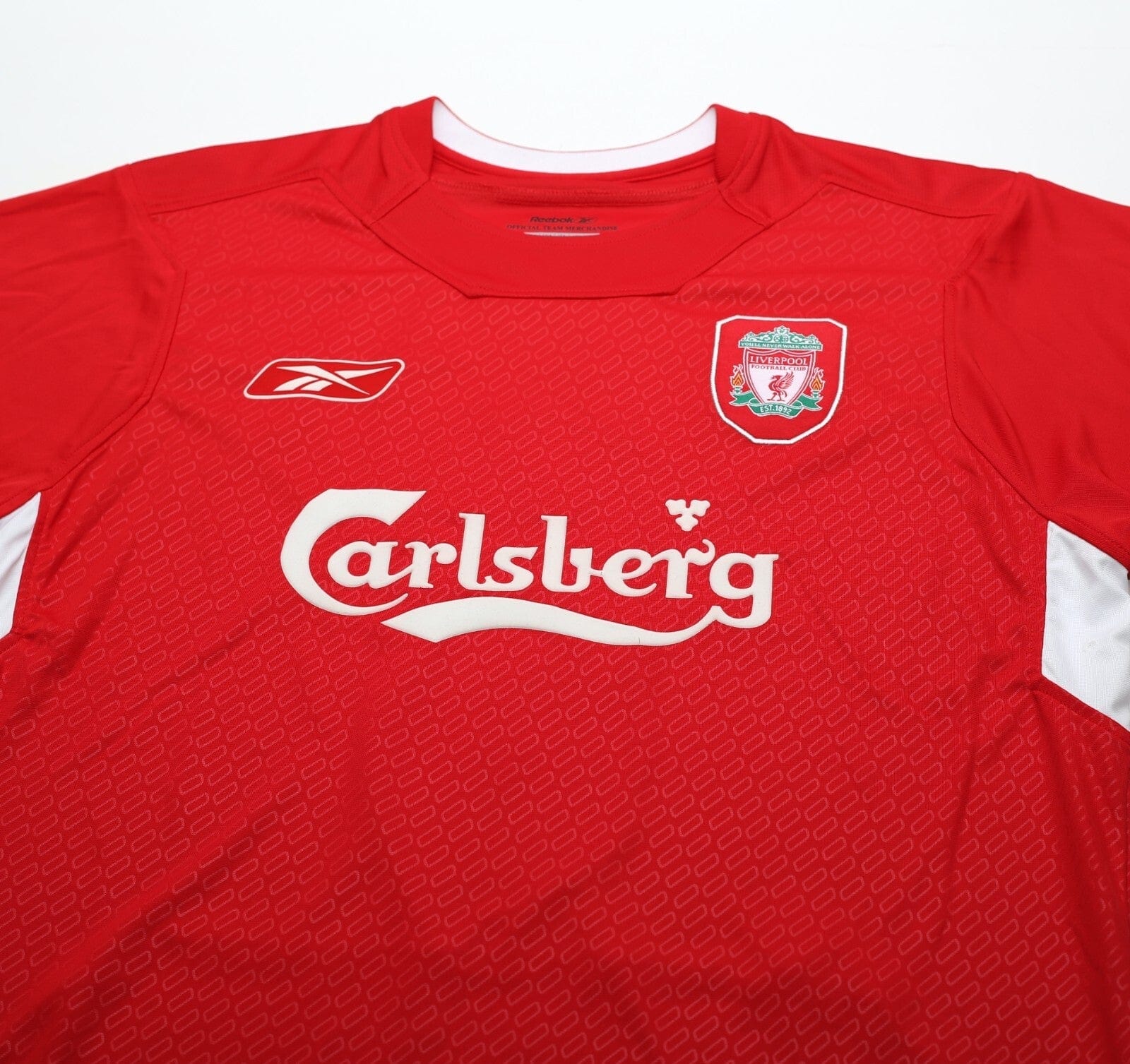 2004/05 GERRARD #8 Liverpool Vintage Reebok European Home Football Shirt (M)