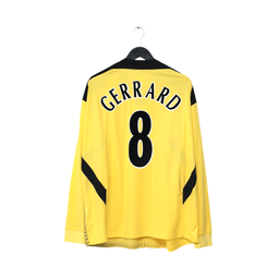 2004/05 Gerrard #8 Liverpool Vintage Reebok L/S Away Football Shirt (XXL)