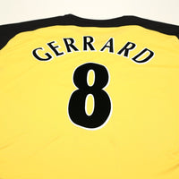 2004/05 Gerrard #8 Liverpool Vintage Reebok L/S Away Football Shirt (XXL)