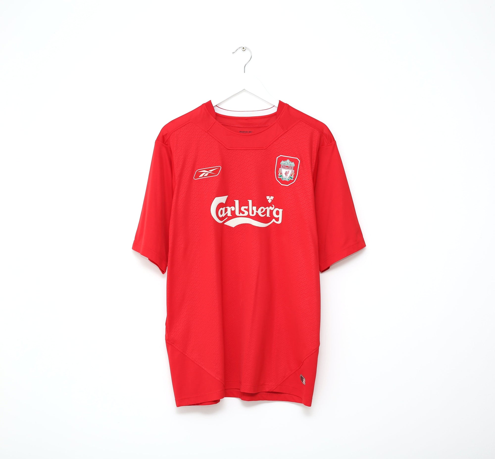 2004/05 GERRARD #8 Liverpool Vintage Reebok UCL Home Football Shirt Jersey (L)