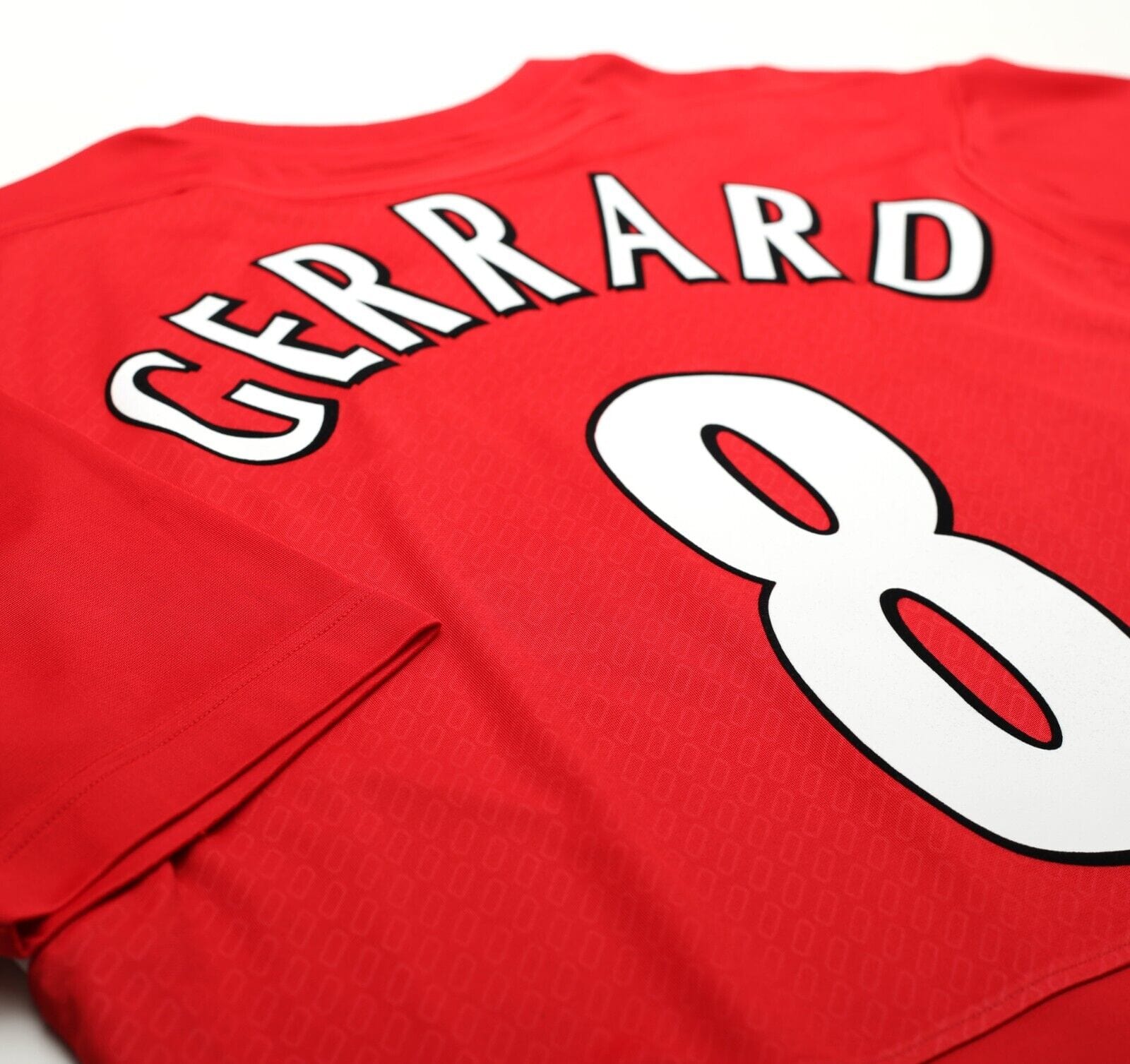 2004/05 GERRARD #8 Liverpool Vintage Reebok UCL Home Football Shirt Jersey (L)