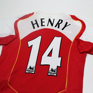 2004/05 Henry #14 Arsenal Vintage Nike Home Football Shirt (S)