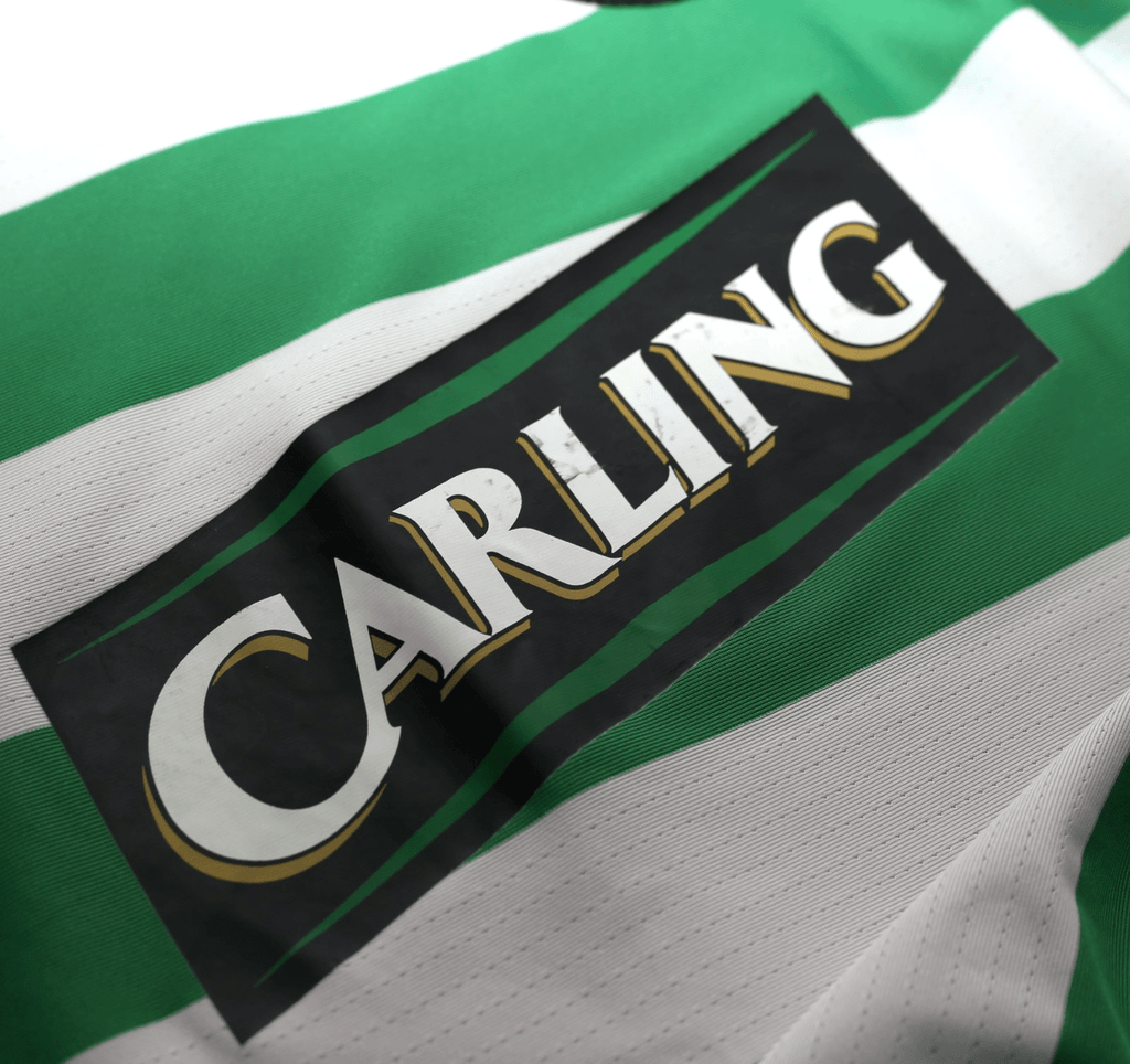 2004/05 LARSSON #7 Celtic Vintage Umbro European Home Football Shirt (M/L)