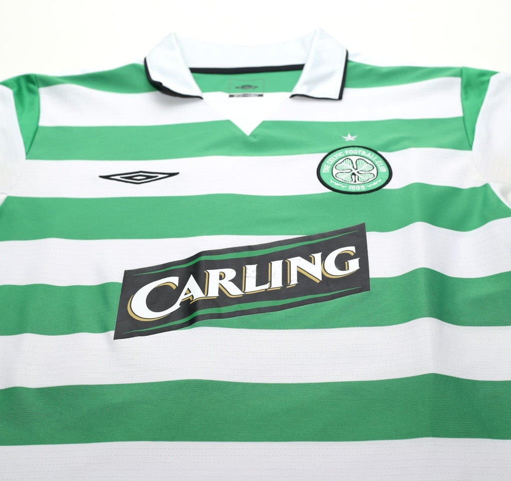 2004/05 LARSSON #7 Celtic Vintage Umbro European Home Football Shirt (M/L)