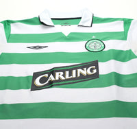 2004/05 LARSSON #7 Celtic Vintage Umbro European Home Football Shirt (M/L)
