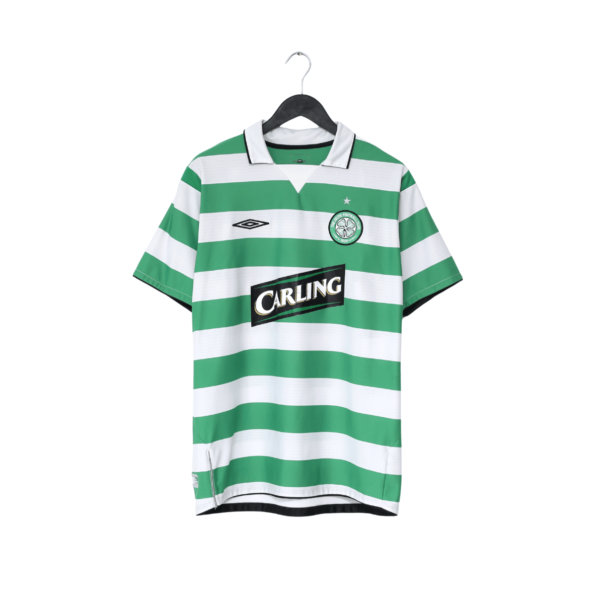 2004/05 LARSSON #7 Celtic Vintage Umbro European Home Football Shirt (M/L)