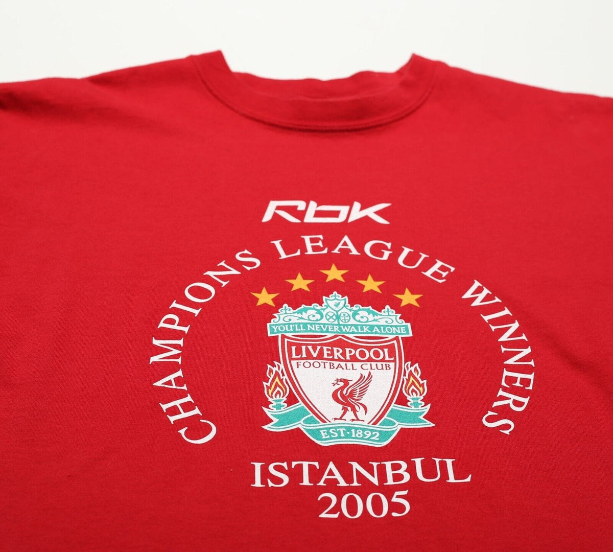 2004/05 LIVERPOOL Reebok Champions League Winners Istanbul Football T Shirt (M)